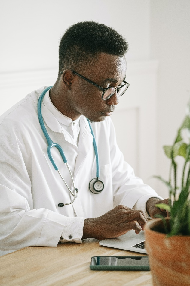 a medical professional busy in coding diagnoses