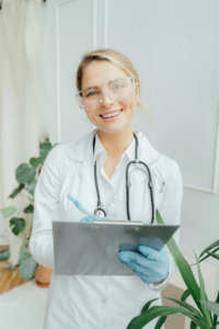 a healthcare professional happy about hiring medical billing services